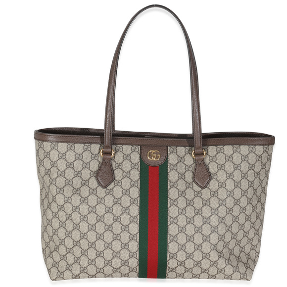 Gucci Beige GG Supreme Canvas Medium Ophidia Tote - Picture 1 of 8